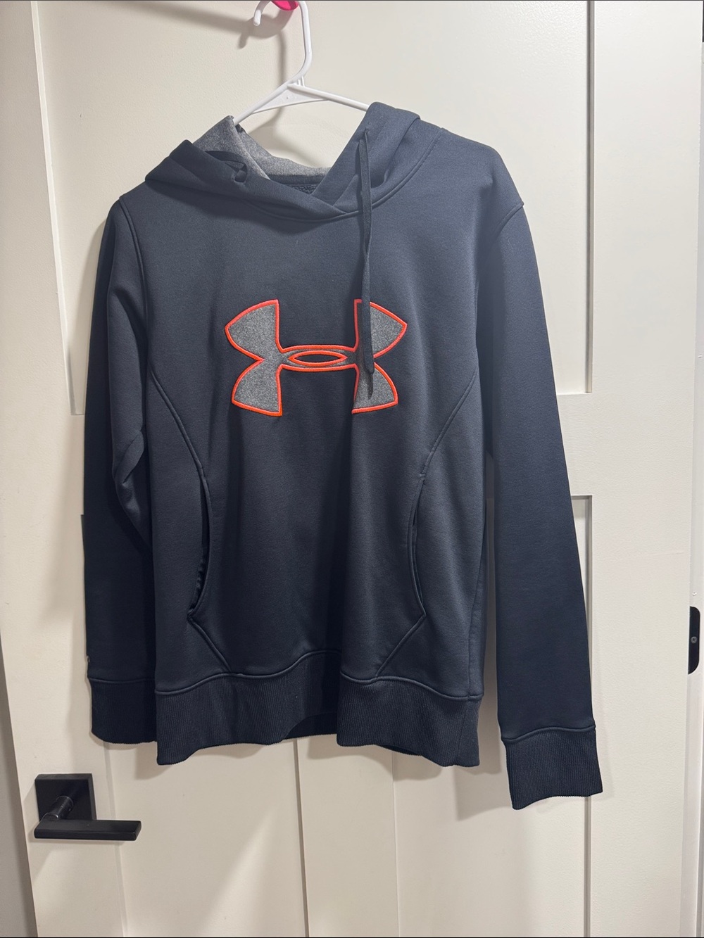 Under Armour Men’s Black Hoodie with Orange Logo Outline